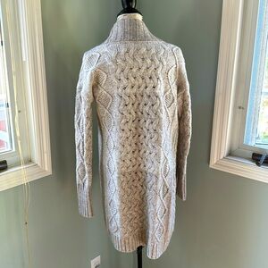 Athleta cashmere cable knit open duster cardigan size XS